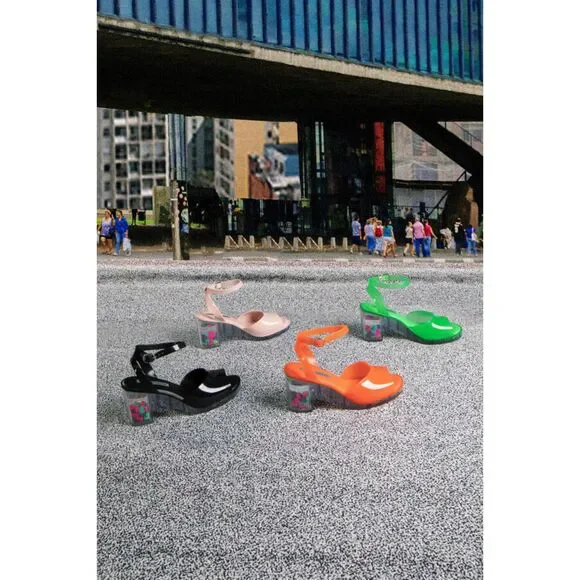 NWT Melissa x Patrick Cox Heart Heel Platform Jelly Sandals - Picture 4 of 5